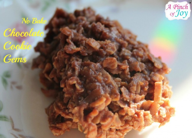 No Bake Chocolate Cookie Gems - A Pinch of Joy No Bake Chocolate Cookie Gems - A Pinch of Joy