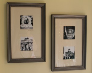 Black and white photo in bronzed frame