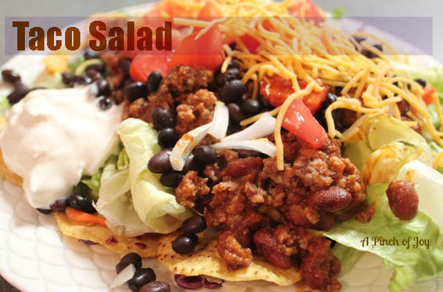 What is a good ground beef taco salad recipe?