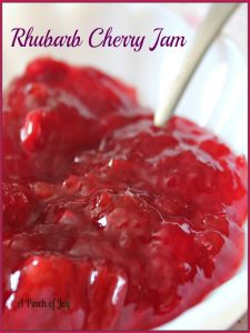 Rhubarb Cherry Jam -- A Pinch of Joy