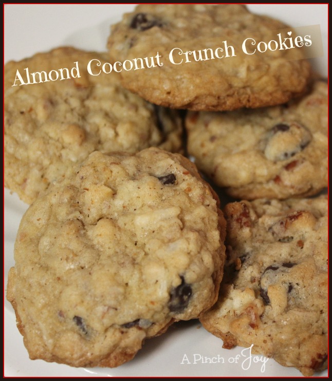 Almond Coconut Crunch Cookies -- A Pinch of Joy