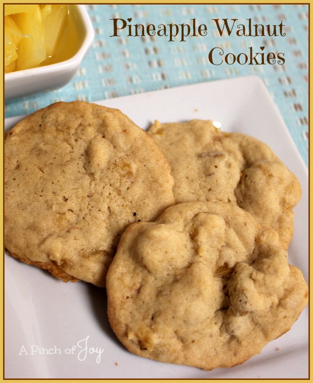 Pineapple Walnut Cookies -- A Pinch of Joy