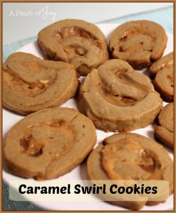 Caramel Swirl Cookies -- A Pinch of Joy