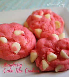 Strawberry Cake Mix Cookies - A Pinch of Joy