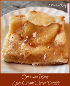 Quick and Easy Apple Cream Cheese Danish -- A Pinch of Joy