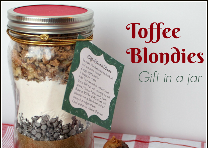 Toffee Blondies   Gift in a jar