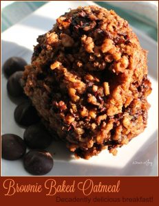 Brownie Baked Oatmeal - A Decadant Breakfast -- A Pinch of Joy