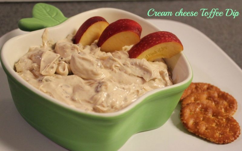 Cream Cheese Toffee Dip - A Pinch of Joy