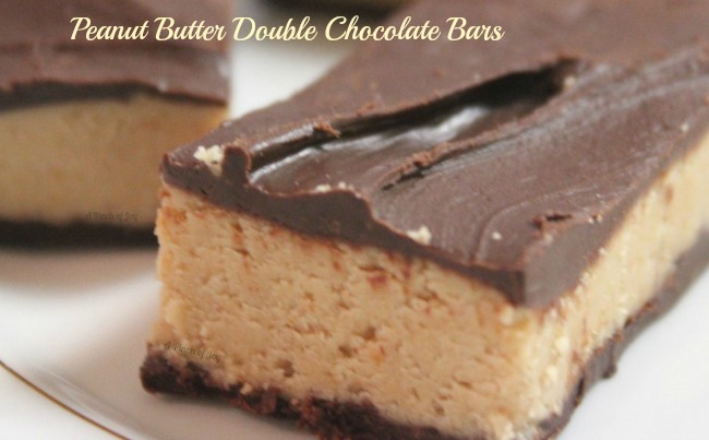 Peanut Butter Double Chocolate Bars - A Pinch of Joy