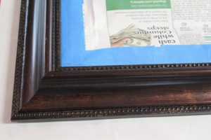 Dark Picture Frame taped for painting