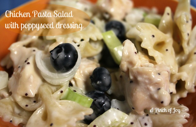 Chicken Pasta Salad with poppyseed dressing