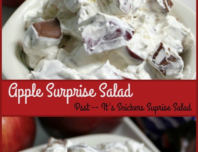 apple-surprise-salad-or-is-it-snickers-surprise-salad or apple surprise salad-a-pinch-of-joy