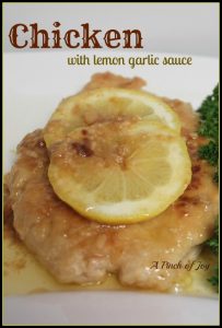 a Pinch of Joy Chicken with Lemon Garlic Sauce