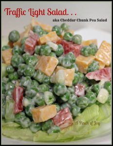 Traffic Light Salad aka Cheddar Chunk Pea Salad A Pinch of Joy