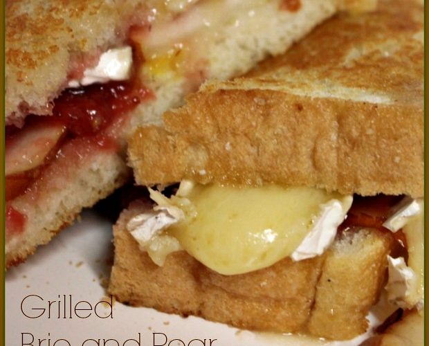 Grilled Brie and Pear Sandwich from A Pinch of Joy