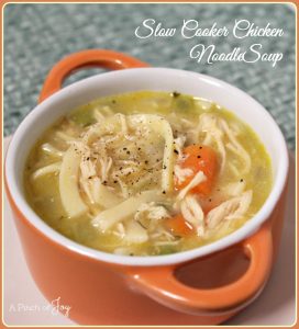 Slow Cooker Chicken Noodle Soup -- A Pinch of Joy