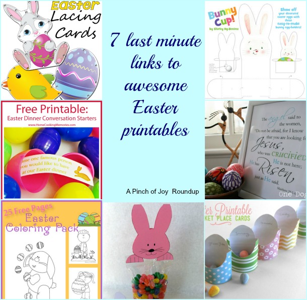 7 links to awesome Easter Printables -- A Pinch of Joy