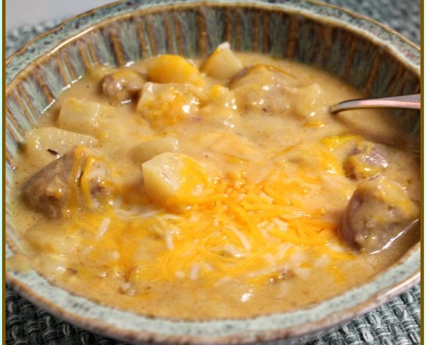 Cheesy Brats and Potato Soup -- A Pinch of Joy