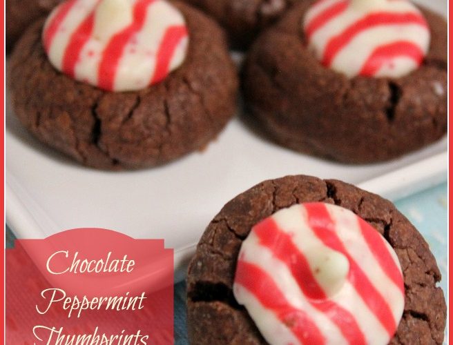 Peppermint Chocolate Thumbprints -- A Pinch of Joy