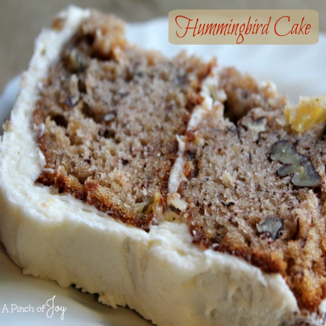 Hummingbird Cake -- A Pinch of Joy