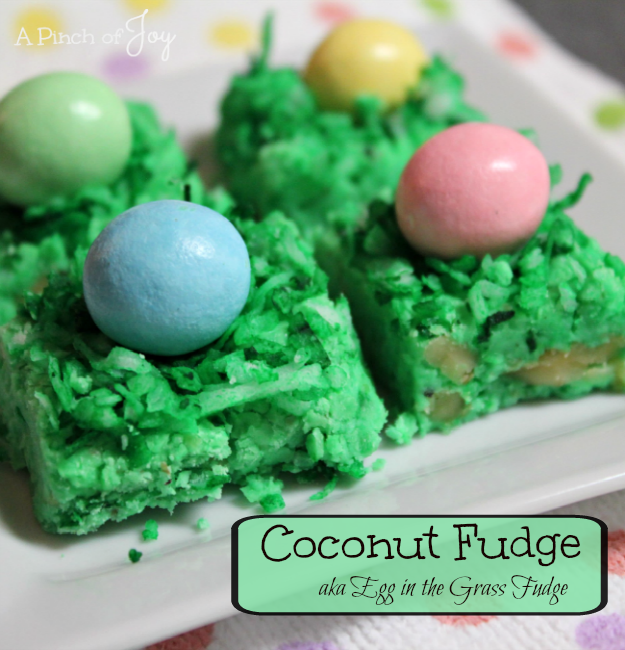 Coconut Fudge aka Egg in the Grass Fudge -- A Pinch of Joy