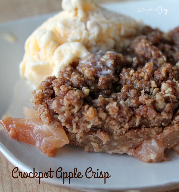 Apple Crisp made in the slowcooker - yummy! A Pinch of Joy