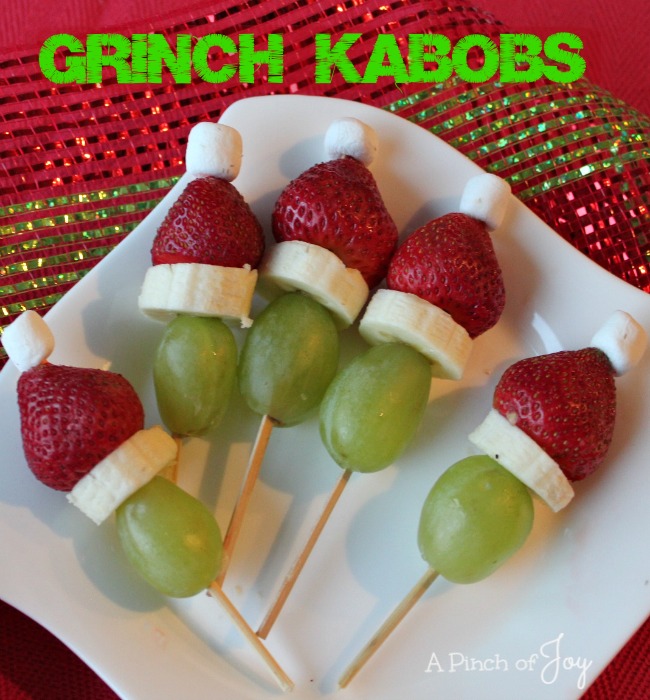 Grinch Kabobs -- A Pinch of Joy