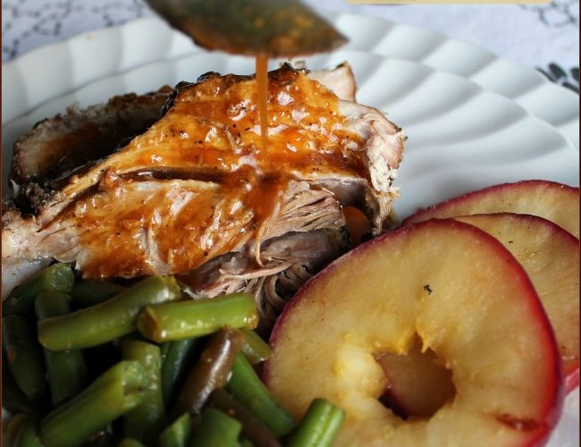 Slow Cooker Honey Pork with green beans -- A Pinch of Joy