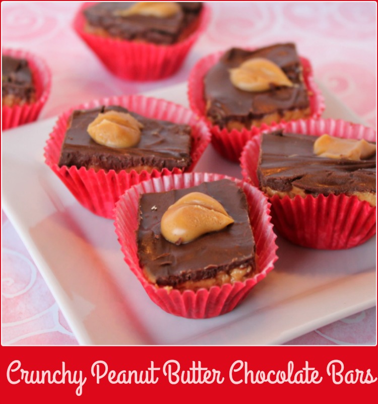 Crunchy Peanut Butter Chocolate Bars. -- A Pinch of Joy
