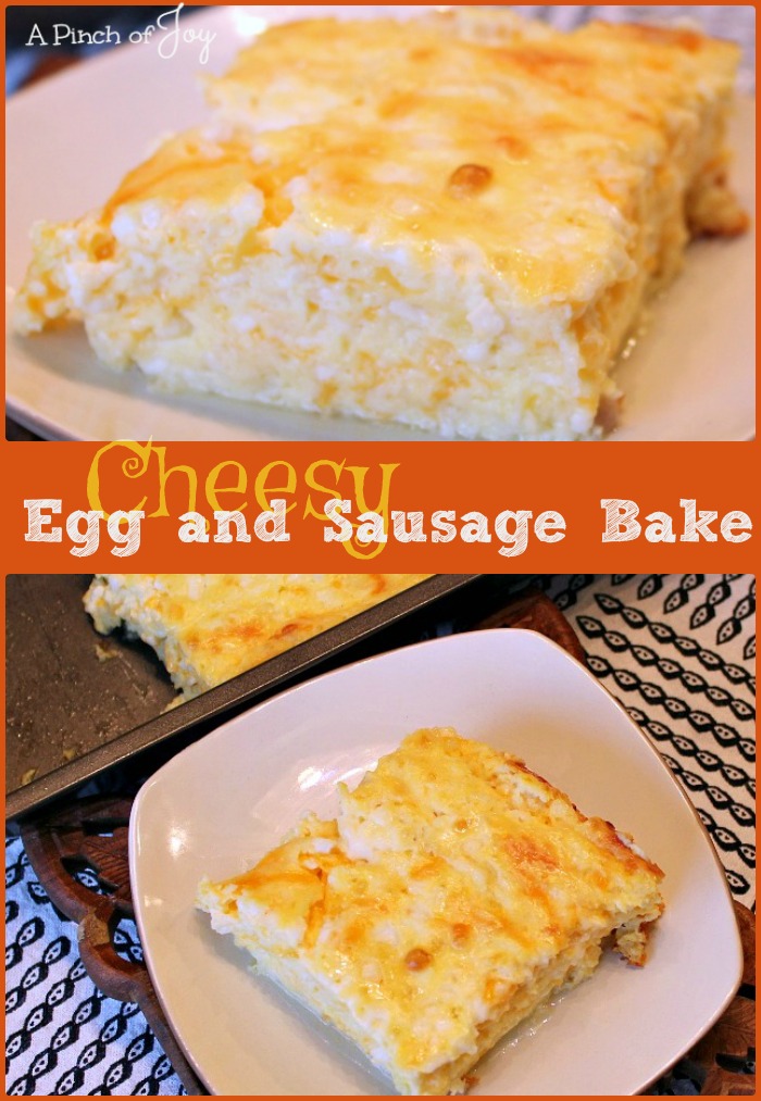 Cheesy Egg and Sausage Bake -- A Pinch of Joy Hearty, filling and delicious!