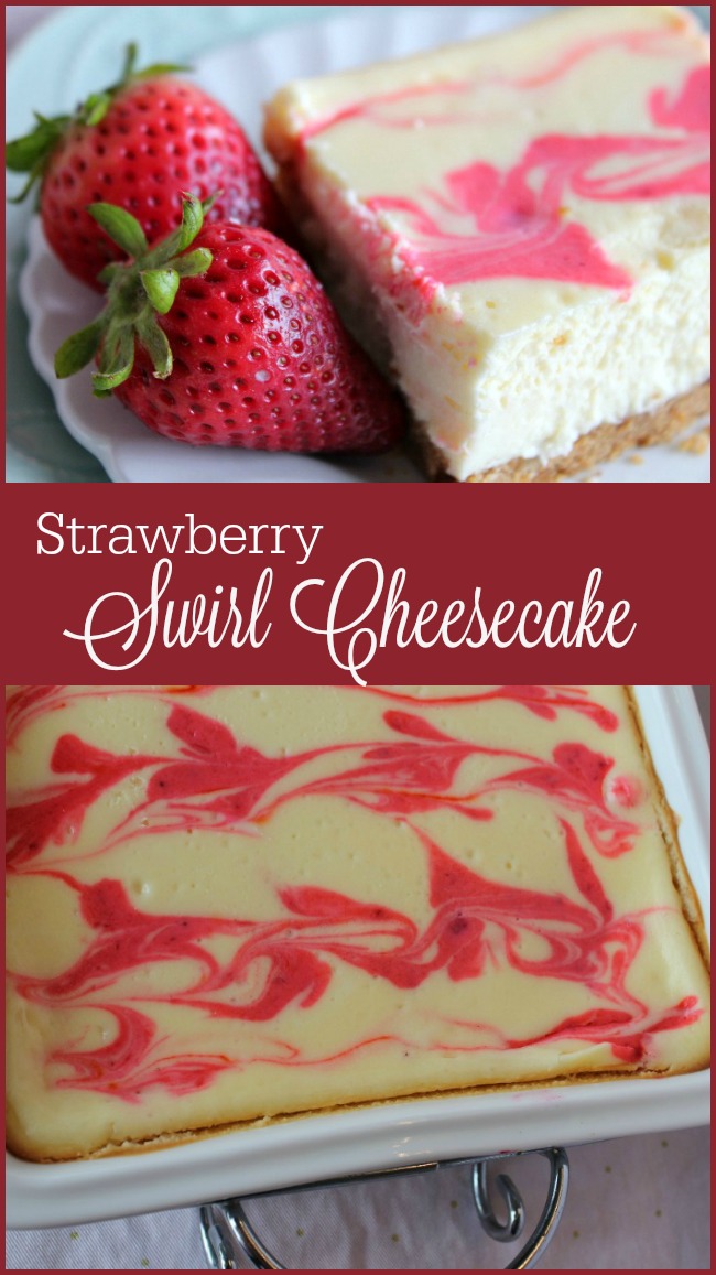 Strawberry Swirl Cheesecake -- A Pinch of Joy THE best cheesecake EVER!!!