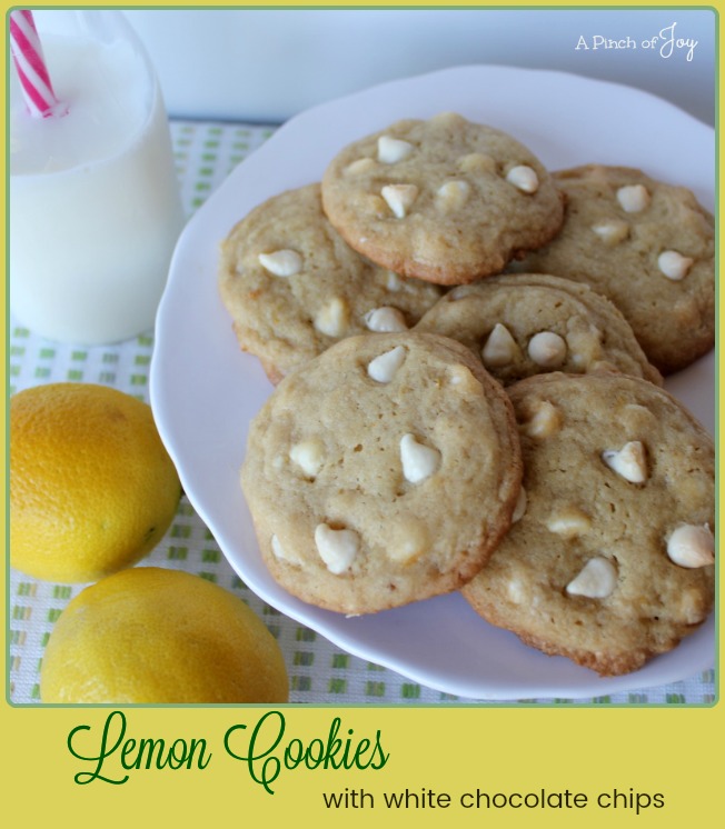 Lemon Cookies with White Chocolate Chips -- A Pinch of Joy