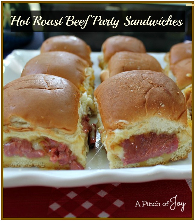 Hot-Roast-Beef-Party-Sandwiches-A-Pinch-of-Joy Sweet and savory addition to the party table, a hot sandwich that pleases everyone! 
