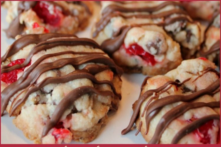 Chocolate Cherry Shortbread Cookies