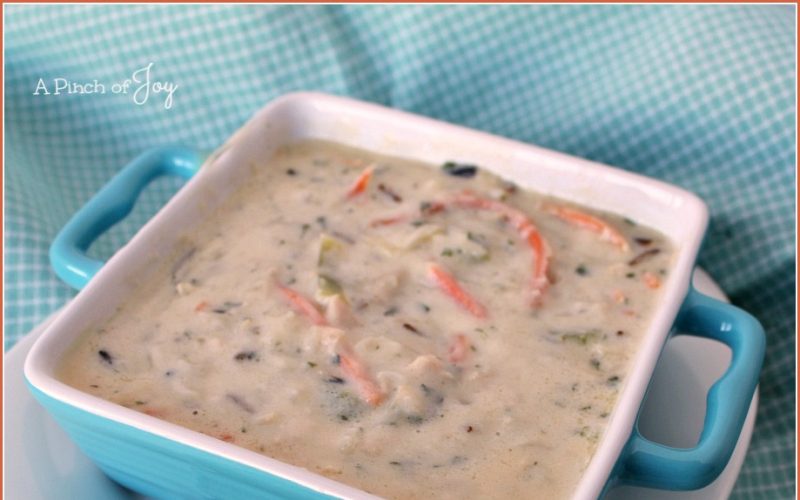 Chicken and Wild Rice Soup -- A Pinchof Joy Deliciously Creamy and richly satisfying!