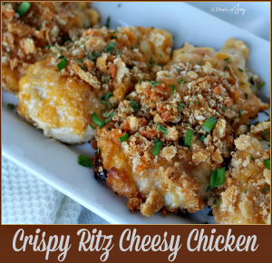 Crispy Ritz Cheesy Chicken -- A Pinch of Joy #Quick and Easy