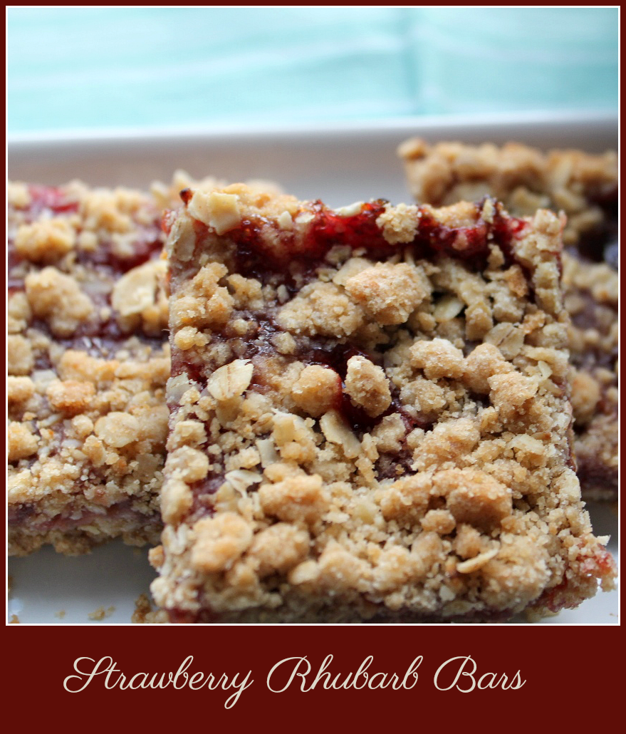 .Strawberry Rhubarb Bars -- A Pinch of Joy