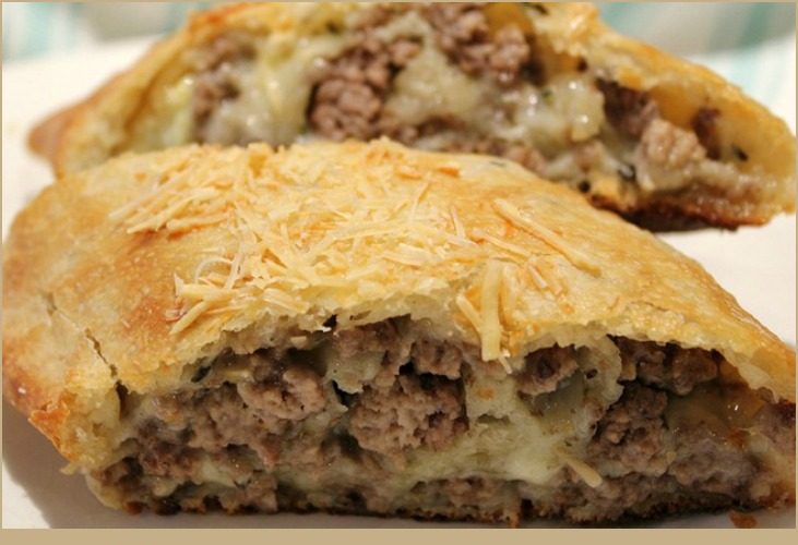 Cheesy Beef Stromboli -- A Pinch of Joy