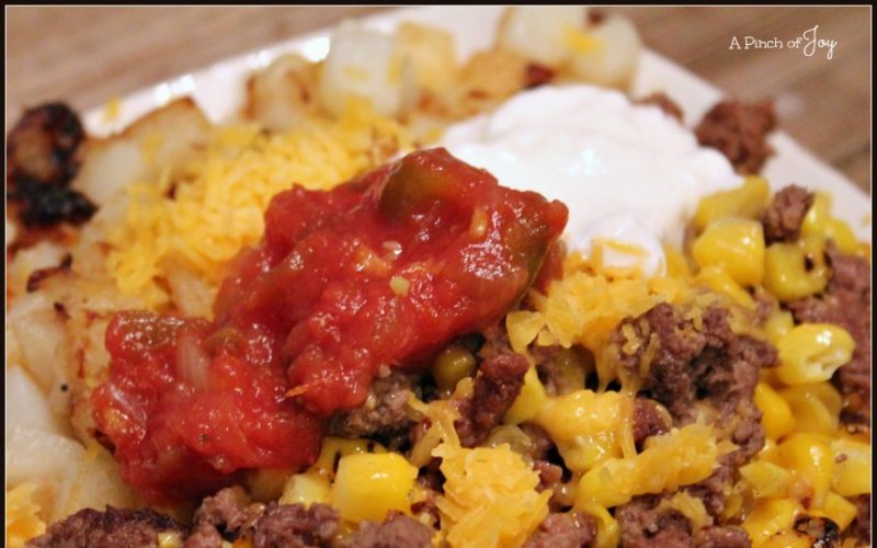 Cowboy Beef Hash -- A Pinch of Joy #Quickandeasy Meat and 'Taters dish!