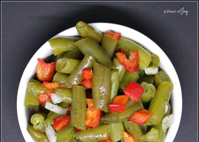 Dilly Green Bean Salad -- A Pinch of Joy Colorful, festive and oh so good (and healthy!)