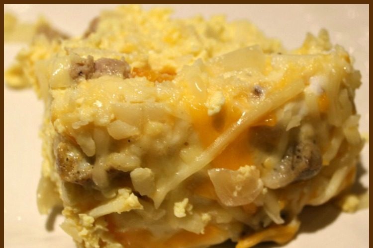 Slow Cooker Sausage and Eggs Breakfast Casserole - A Pinch of Joy