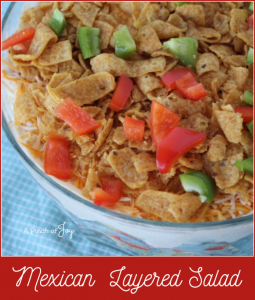 Mexican Layered Salad -- A Pinch of Joy Mexican twist to a classic salad