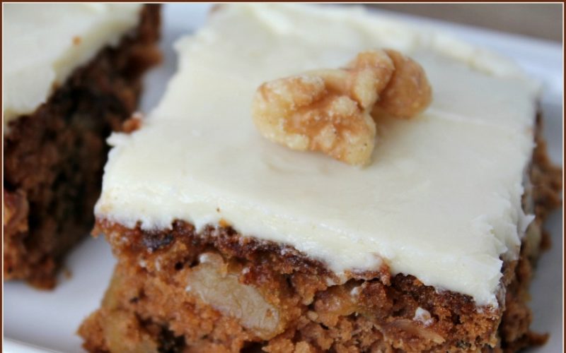 Apple Walnut Cake - A Pinch of Joy A spicy, moist cake chock full of apples chunks and walnuts!