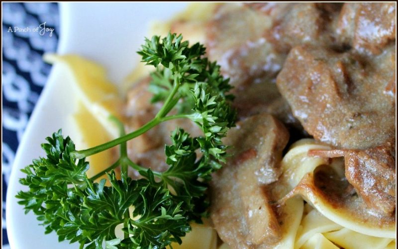 Slow Cooker Beef Straganoff -- A Pinch of Joy