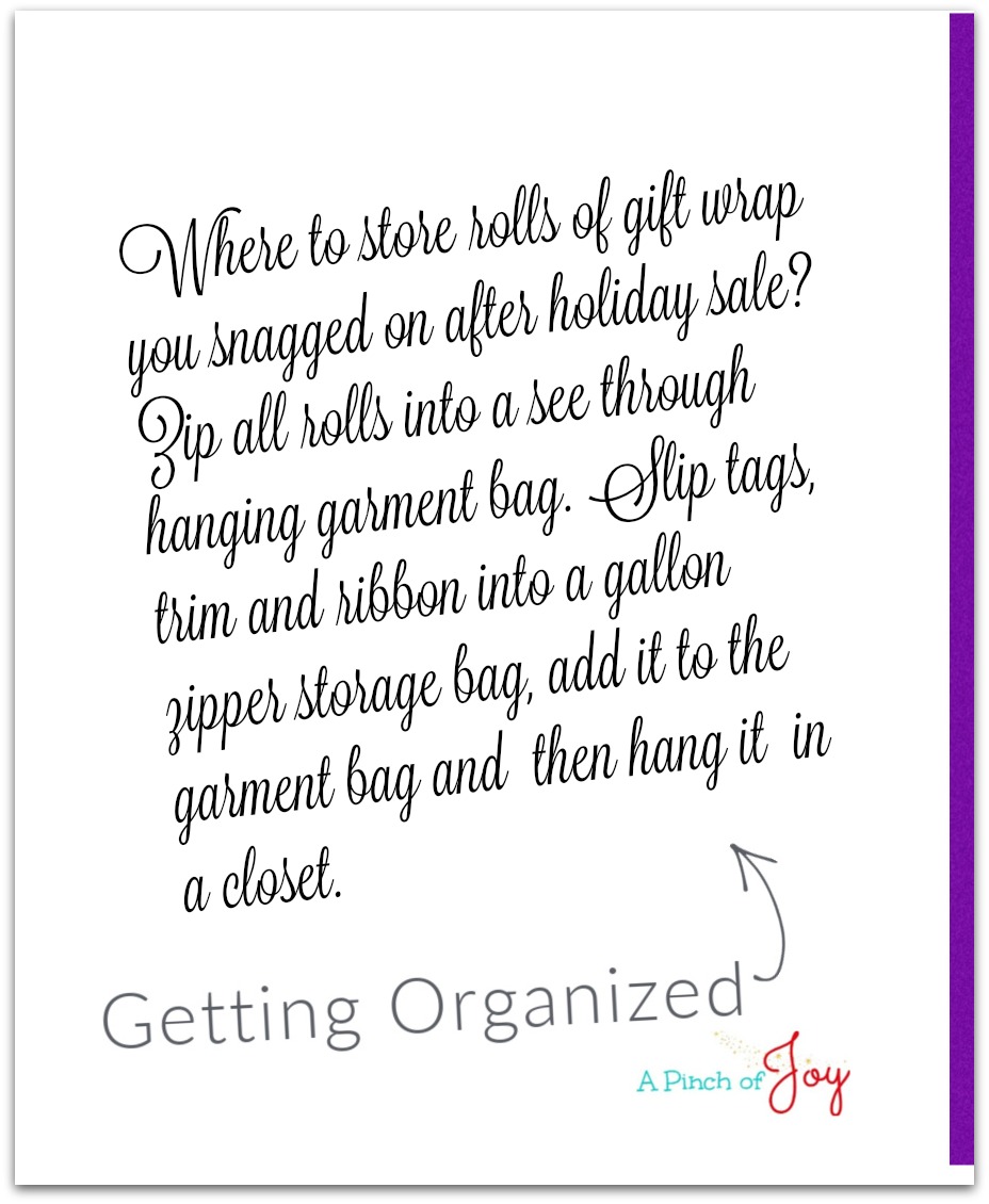 Getting Organized Tuesday Tip - A Pinch of Joy