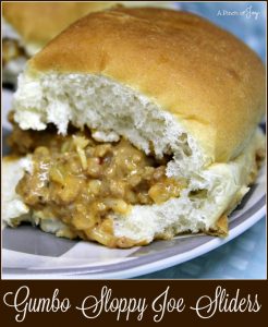 Creamy and delicious, Gumbo Sloppy Joe Sliders are so quick and easy!