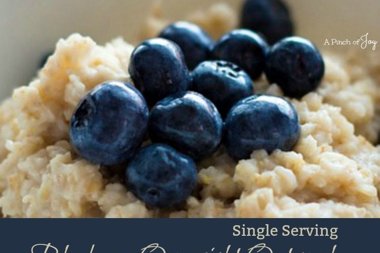 Blueberry Overnight Oatmeal Single Serving - A Pinch of Joy