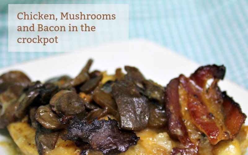 Deliciously simple chicken, mushroom and bacon in the crockpot -- A Pinch of Joy