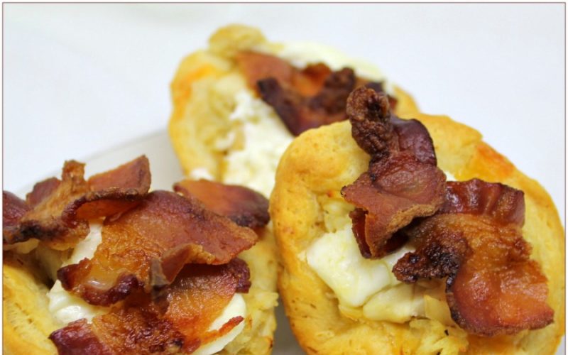 Chicken Bacon Biscuit Cups - A Pinch of Joy