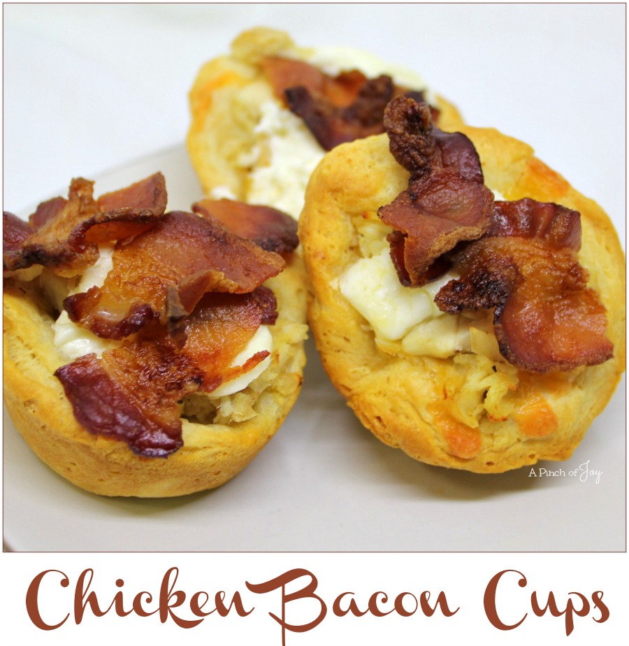 Chicken Bacon Biscuit Cups - A Pinch of Joy
